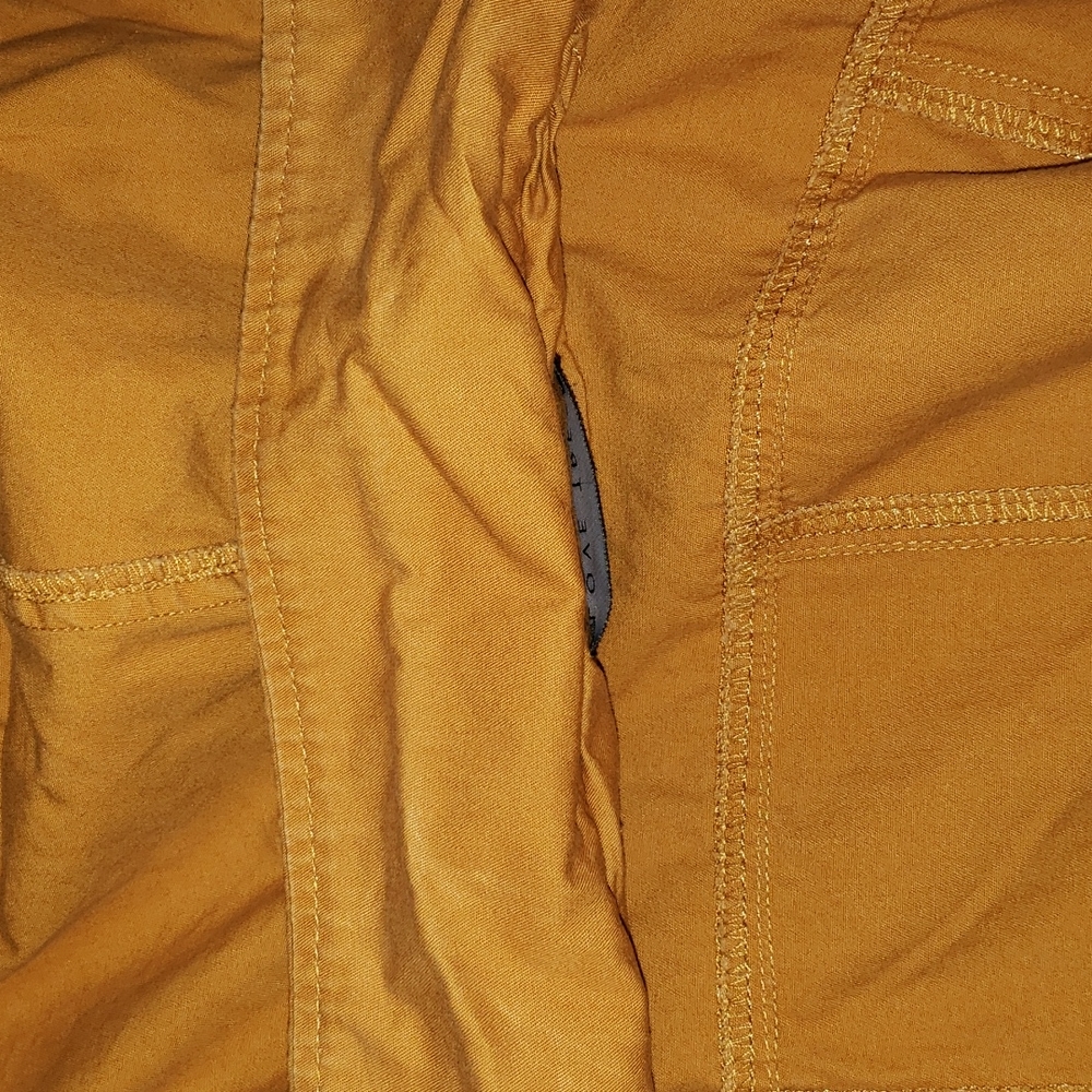 Love Tree sleeveless utility vest with hood in mustard - Picture 7 of 7
